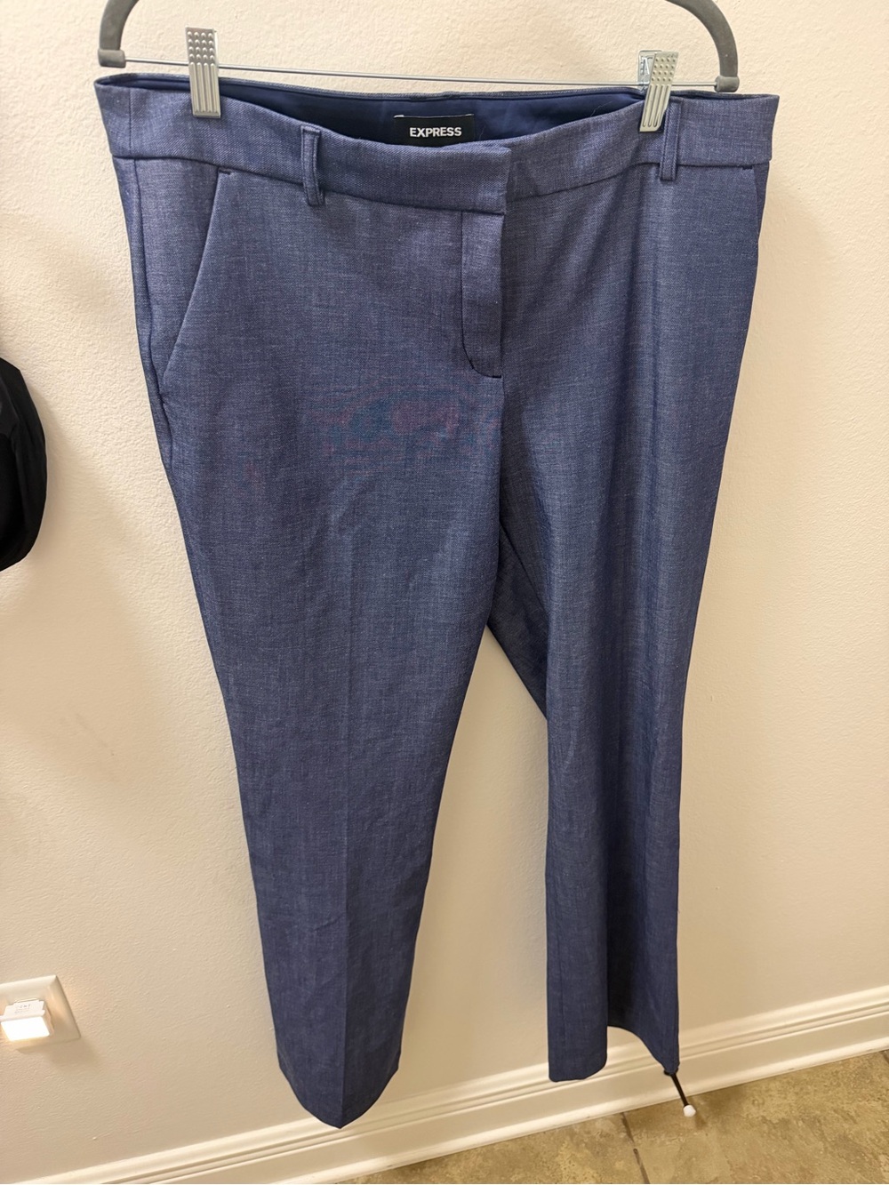 Express Navy Blue Editor Slim Flare Pants